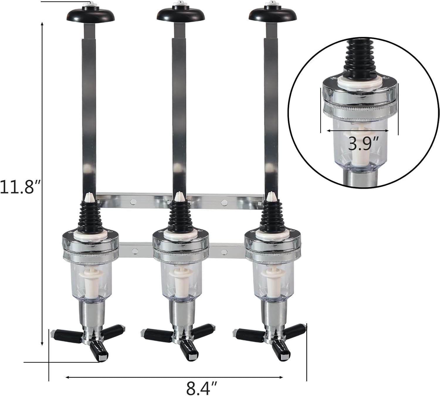 Professional Wall-Mounted Alcohol Tot Dispenser (2 Head) - Heavy Duty Adjustable Metal Wine Rack Decor with V888-ELOSUNG49798
