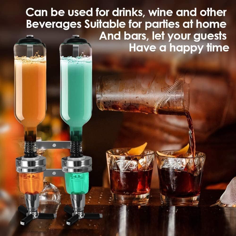 Professional Wall-Mounted Alcohol Tot Dispenser (4 Head) - Heavy Duty Adjustable Metal Wine Rack Decor with V888-ELOSUNG49799