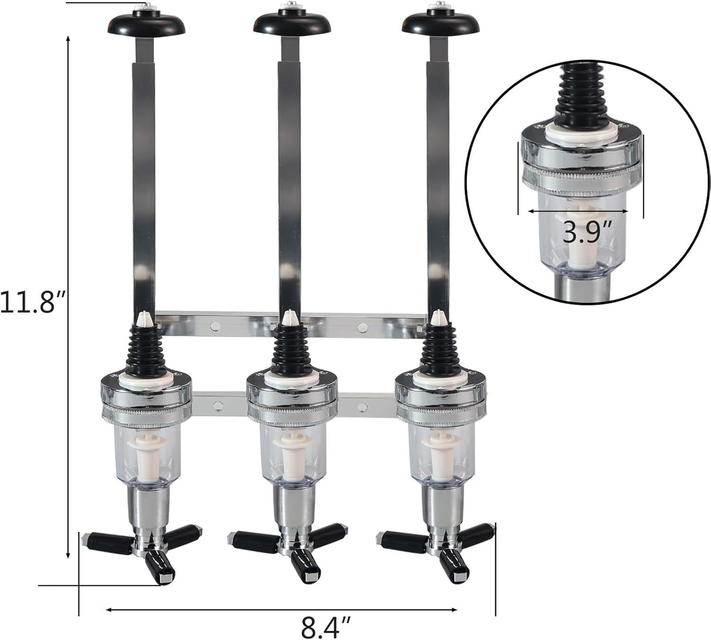Professional Wall-Mounted Alcohol Tot Dispenser (4 Head) - Heavy Duty Adjustable Metal Wine Rack Decor with V888-ELOSUNG49799