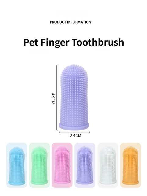 6 PCS Soft Silicone Pet Finger Toothbrush Set - 360 degrees Gentle Dental Cleaning for Dogs / Cats' Plaque & V888-ELOSUNG49805