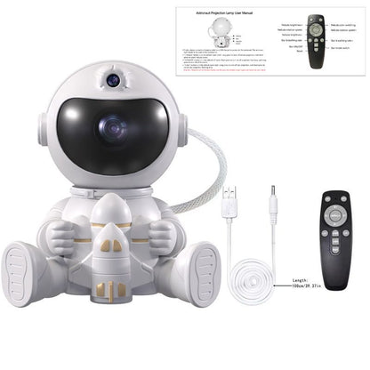 USB Powered Astronaut Nebula Projector & Starry Night Ambient Light with Space Shuttle Accents - 8 Nebula V888-ELOSUNG49807