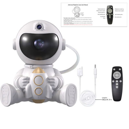 USB Powered Astronaut Nebula Projector & Starry Night Ambient Light with Rocket Accents - 8 Nebula Effects, V888-ELOSUNG49808