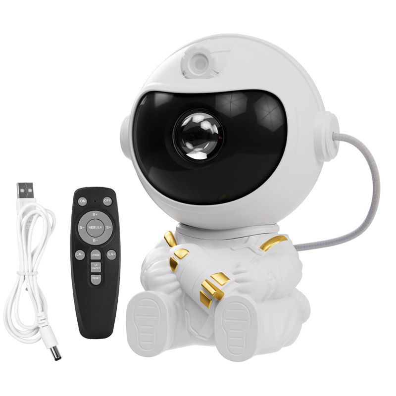 USB Powered Astronaut Nebula Projector & Starry Night Ambient Light with Airplane Accents - 8 Nebula Effects, V888-ELOSUNG49809