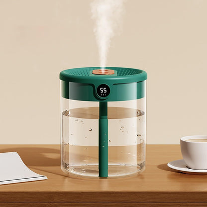 Green 2L Dual-Spray Ultrasonic Humidifier and Air Diffuser with Night Light - USB Powered, Quiet Operation, V888-ELOSUNG49818