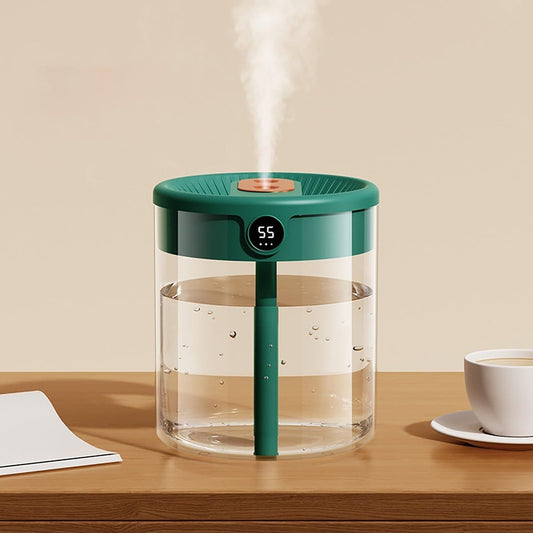 Green 2L Dual-Spray Ultrasonic Humidifier and Air Diffuser with Night Light - USB Powered, Quiet Operation, V888-ELOSUNG49818