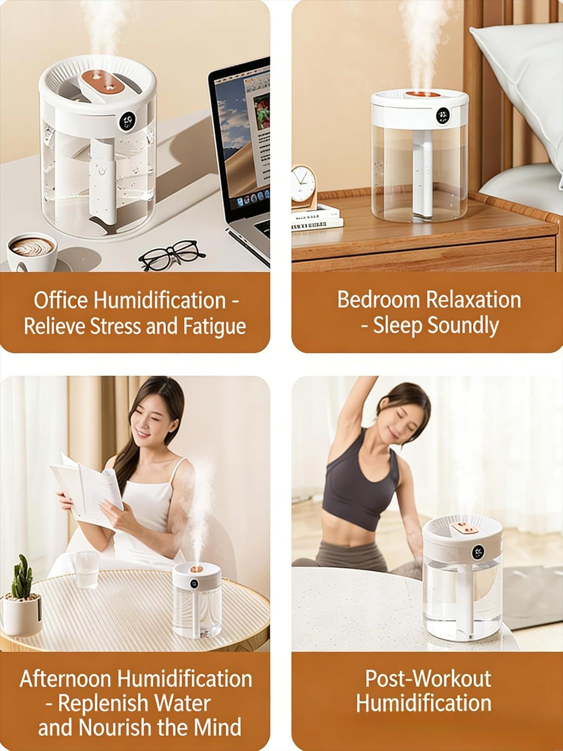 Green 2L Dual-Spray Ultrasonic Humidifier and Air Diffuser with Night Light - USB Powered, Quiet Operation, V888-ELOSUNG49818