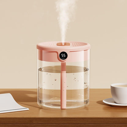 Pink 2L Dual-Spray Ultrasonic Humidifier and Air Diffuser with Night Light - USB Powered, Quiet Operation, V888-ELOSUNG49819