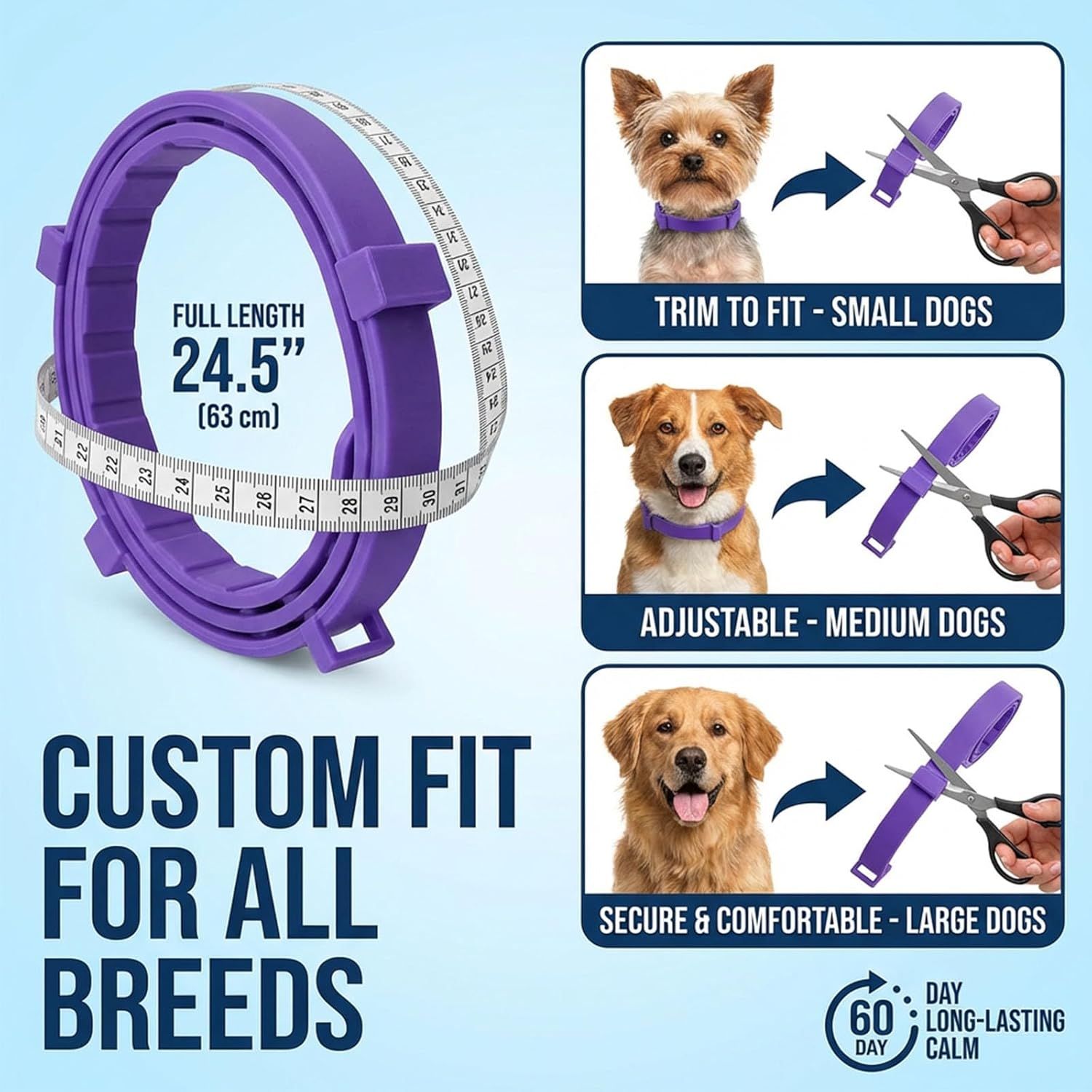 Grey Pet Calming Collar 4 Pack (38cm) - Waterproof Silicone Cat Collar Custom Fit for All Breeds - Anxiety V888-ELOSUNG49827