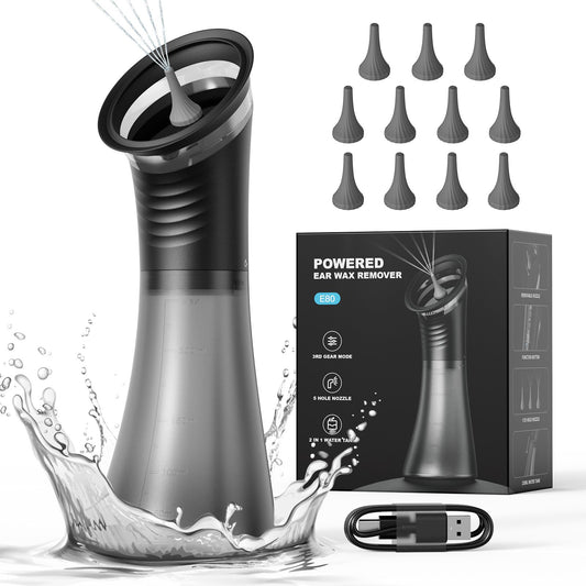 E80 Professional Electric Ear Irrigation and Ear Wax Removal Kit - Type-C Charging, 3 Pressure Levels, 2-in-1 V888-ELOSUNG49834