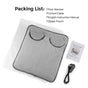 Grey Portable Versatile USB Electric Foot Warmer with 4 Temp Levels & 4 Auto-Shutoff Timer - Soft Fleece V888-ELOSUNG49836