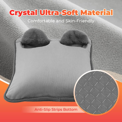Grey Portable Versatile USB Electric Foot Warmer with 4 Temp Levels & 4 Auto-Shutoff Timer - Soft Fleece V888-ELOSUNG49836