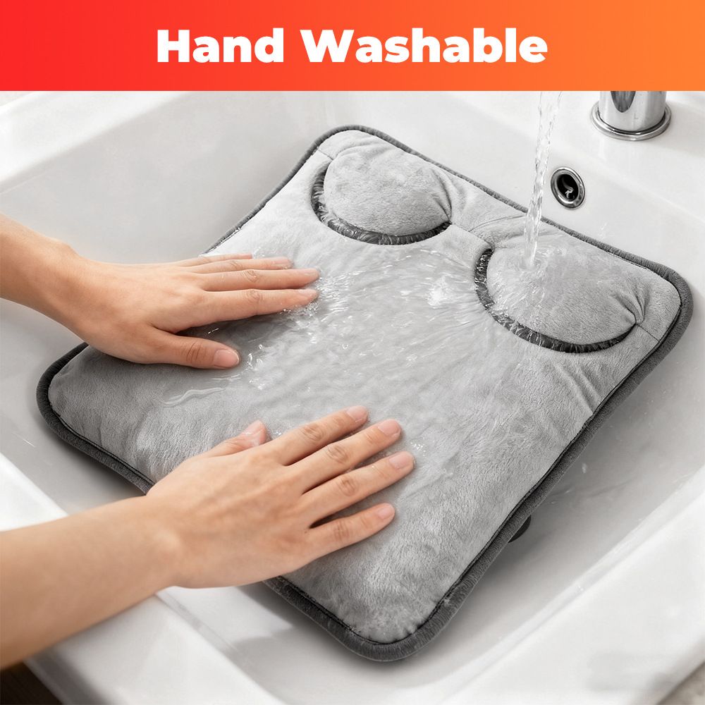 Grey Portable Versatile USB Electric Heated Seat Pad with 4 Temp Levels & 4 Auto-Shutoff Timer - Soft Fleece V888-ELOSUNG49837