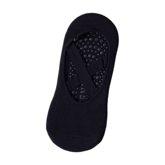 5-Pair Black Premium Non-Slip Yoga & Pilates Socks with Elastic Cross-Straps - Breathable Cotton Ballet-Style V888-ELOSUNG49864