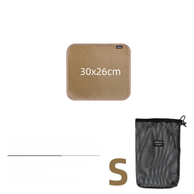 30 x 26 CM S Size Fireproof Outdoor Mat with Storage Bag - Silicone Coated Heat Resistant, Fire Pit Protector V888-ELOSUNG49874