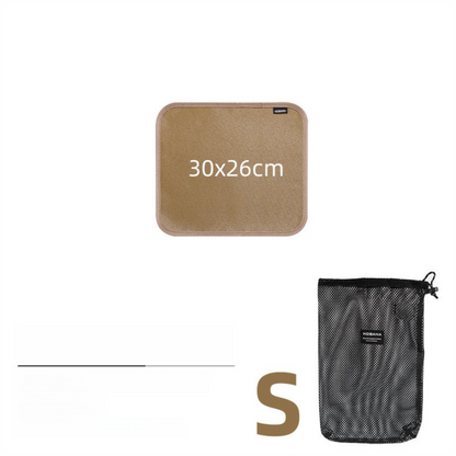 30 x 26 CM S Size Fireproof Outdoor Mat with Storage Bag - Silicone Coated Heat Resistant, Fire Pit Protector V888-ELOSUNG49874