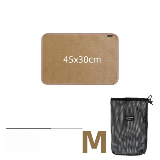45 x 30 CM M Size Fireproof Outdoor Mat with Storage Bag - Silicone Coated Heat Resistant, Fire Pit Protector V888-ELOSUNG49875