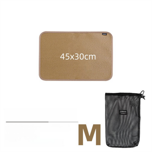 45 x 30 CM M Size Fireproof Outdoor Mat with Storage Bag - Silicone Coated Heat Resistant, Fire Pit Protector V888-ELOSUNG49875