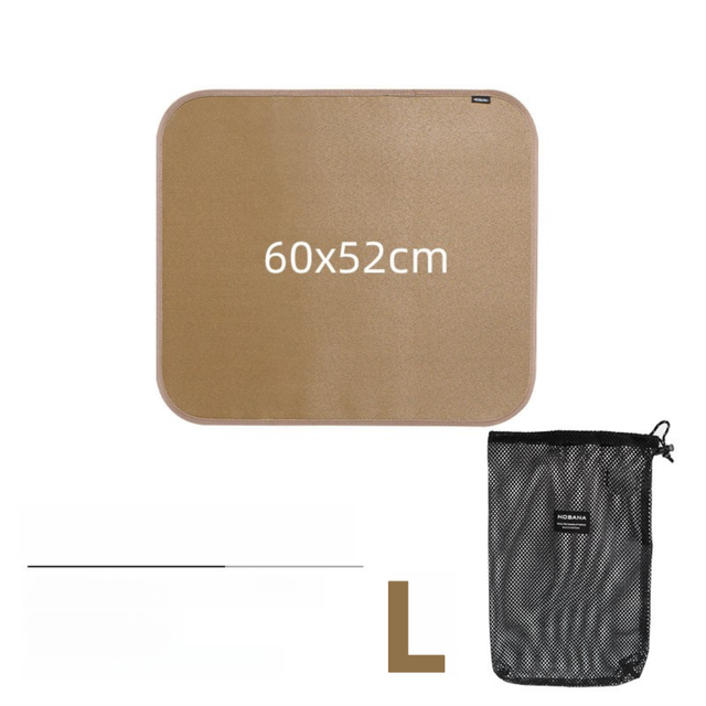 60 x 52 CM L Size Fireproof Outdoor Mat with Storage Bag - Silicone Coated Heat Resistant, Fire Pit Protector V888-ELOSUNG49876