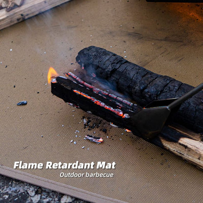60 x 52 CM L Size Fireproof Outdoor Mat with Storage Bag - Silicone Coated Heat Resistant, Fire Pit Protector V888-ELOSUNG49876