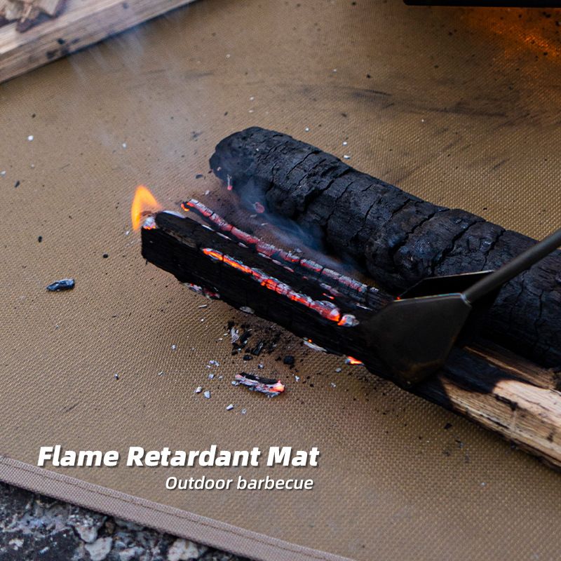104 x 80 CM XXL Size Fireproof Outdoor Mat with Storage Bag - Silicone Coated Heat Resistant, Fire Pit V888-ELOSUNG49878