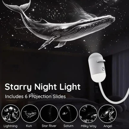 3-Pack Portable USB Galaxy Night Light Projector with 6 Projection Films - Touch-Controlled Rotating Starry V888-ELOSUNG49886