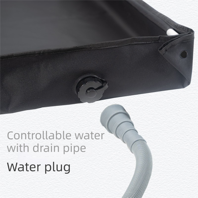 Portable Rechargeable Camping Shower Pump Kit with Digital Temperature Display, 4-Level LED Light, 5-Gear V888-ELOSUNG49893