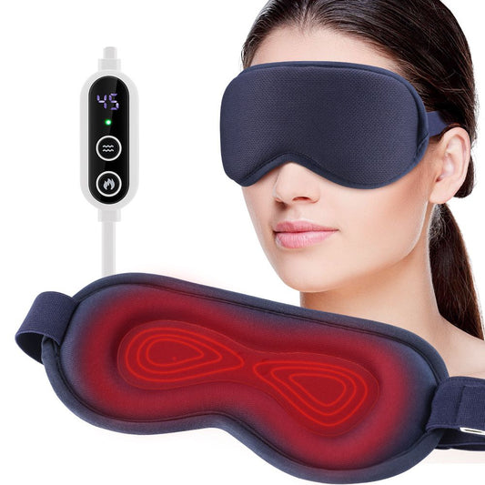 Dark Blue 3D Surround Heated Eye Massager with 1.2M USB-C Digital Display Controller Cable, 3 Heat and 6 V888-ELOSUNG49900