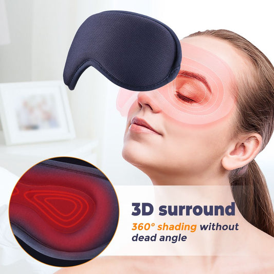 Dark Blue 3D Surround Heated Eye Massager with 1.2M USB-C Digital Display Controller Cable, 3 Heat and 6 V888-ELOSUNG49900