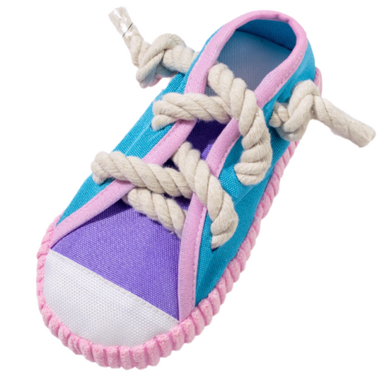 2-Pack Pink and Purple Bite Resistant Slipper Interactive Dog Toy Built in BB Squeaky & Bell - Durable Oxford V888-ELOSUNG49908