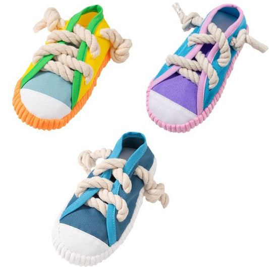 3-Pack Bite Resistant Slipper Interactive Dog Toy Built in BB Squeaky & Bell - Durable Oxford Cloth and V888-ELOSUNG49910
