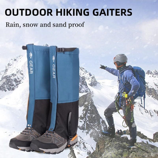 Black Breathable Nylon Waterproof Hiking Leg Gaiters and Snow Boot Gaiters (Fleece Lining) - Unisex V888-ELOSUNG49940