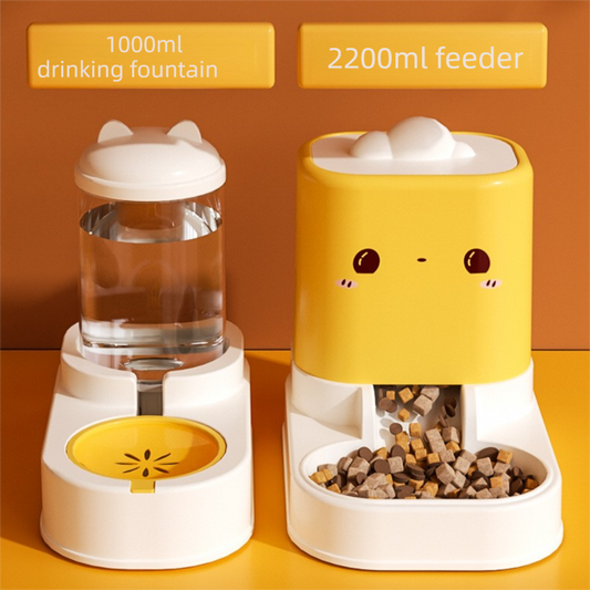 Green Cat & Dog Automatic Feeder & Waterer Set - 2-in-1 Dry & Wet Separation Station with 2200ml Food & V888-ELOSUNG50009
