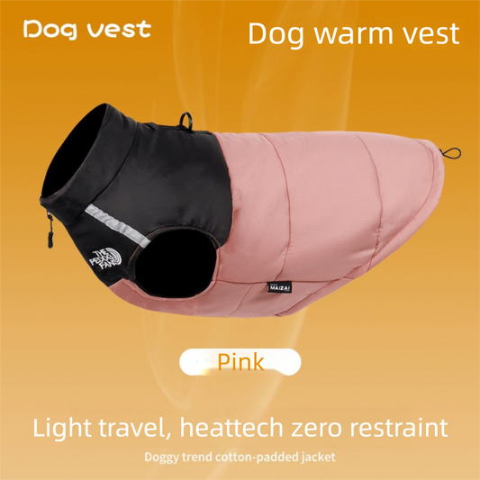 Pnik L Size Dog Clothing - Warm, Thickened Cotton Jacket for Autumn & Winter; Waterproof Pet Vest - V888-ELOSUNG50014