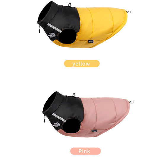 2-Pack (Pink + Yellow) -L Size - Warm, Thickened Winter Dog Coat / Pet Clothing - Waterproof Winter Dog Vest V888-ELOSUNG50018