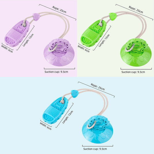 3-Piece Set (Blue, Purple, Green) Slipper-Shaped Dog Toys - Suction Cup Design: Durable, Chew-Resistant V888-ELOSUNG50034