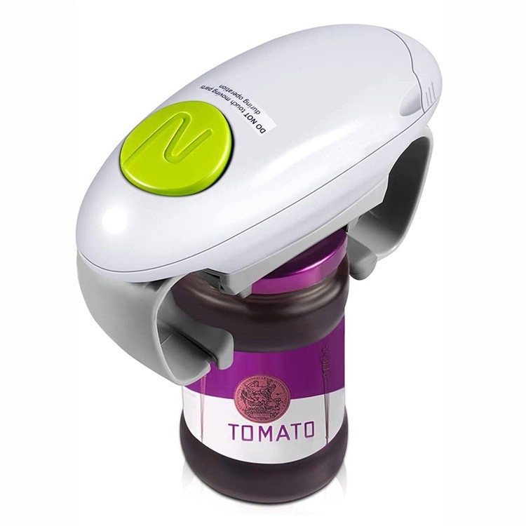 White Upgraded One-Touch Electric Can Opener - Dual-Handle Design, Automatic Hands-Free Can/Bottle Opener, V888-ELOSUNG50099