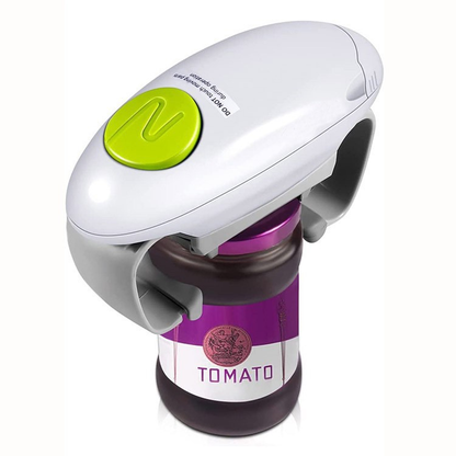 White Upgraded One-Touch Electric Can Opener - Dual-Handle Design, Automatic Hands-Free Can/Bottle Opener, V888-ELOSUNG50099