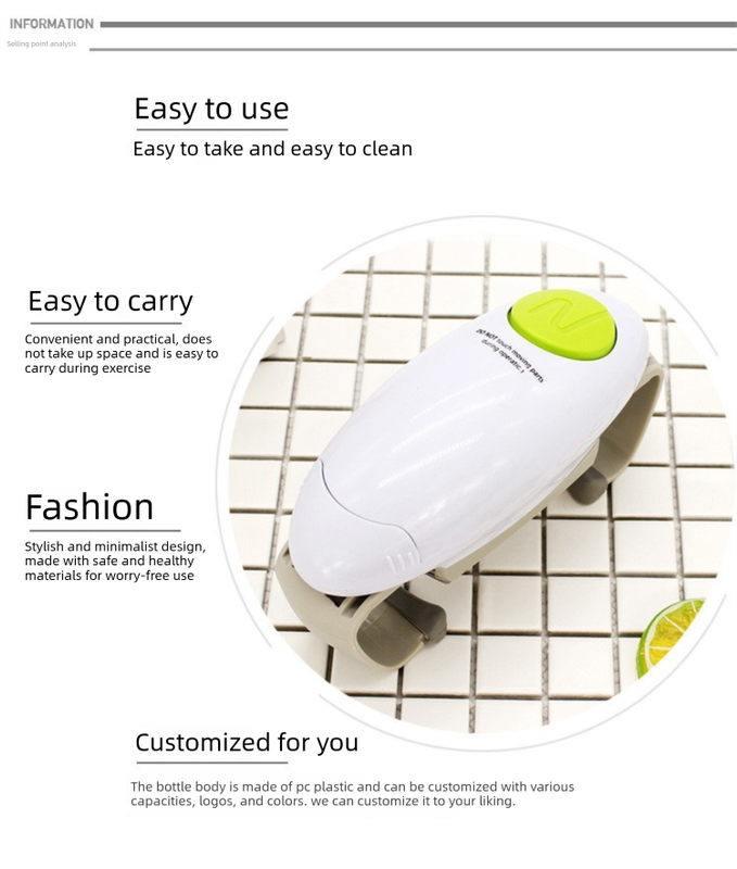 White Upgraded One-Touch Electric Can Opener - Dual-Handle Design, Automatic Hands-Free Can/Bottle Opener, V888-ELOSUNG50099