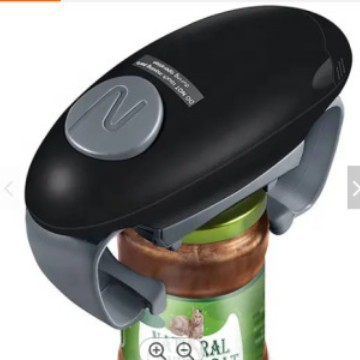 Black Upgraded One-Touch Electric Can Opener - Dual-Handle Design, Automatic Hands-Free Can/Bottle Opener, V888-ELOSUNG50100