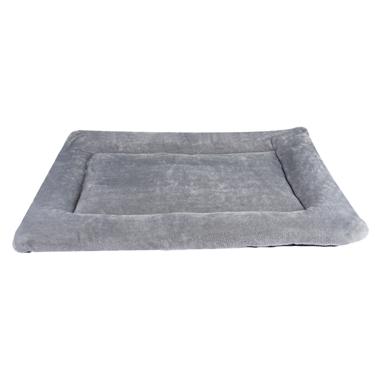 Grey M size Plush Flannel Pet Bed with Removable Sponge - Waterproof, Extra Wide & Thickened, Soft Four V888-ELOSUNG50107