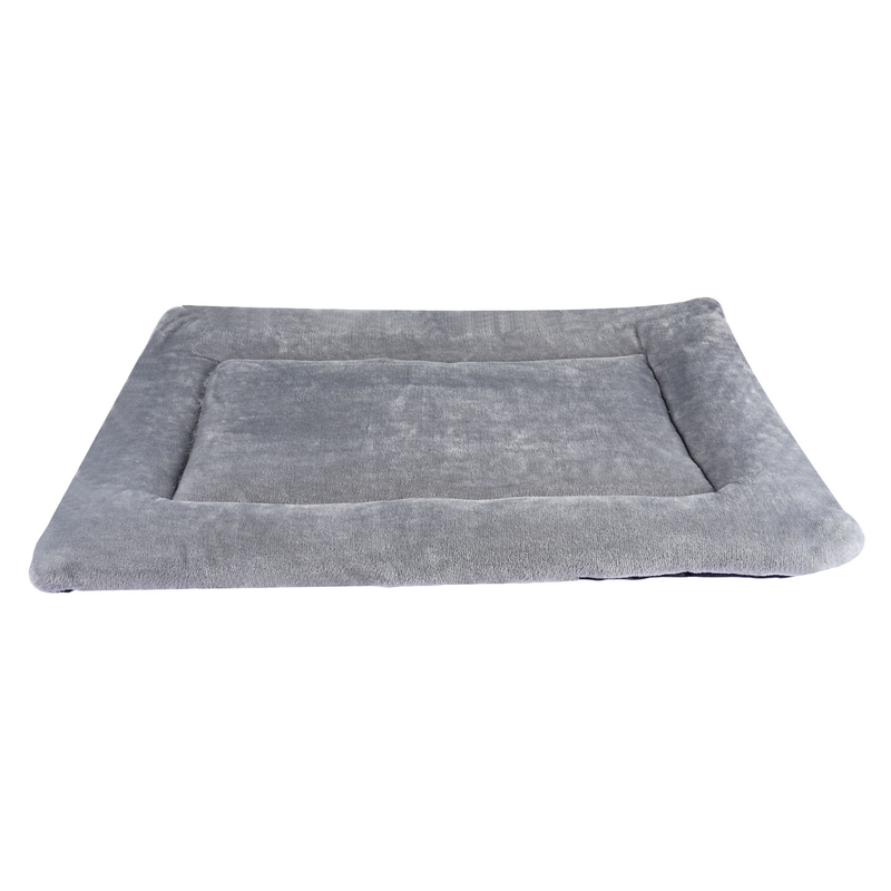 Grey L size Plush Flannel Pet Bed with Removable Sponge - Waterproof, Extra Wide & Thickened, Soft Four V888-ELOSUNG50108