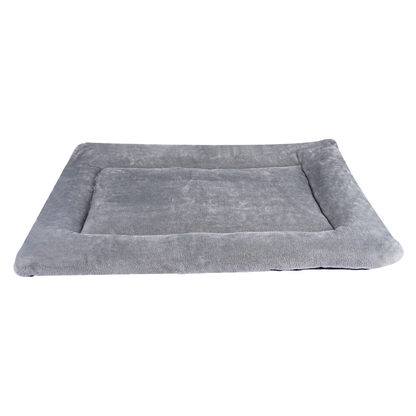 Grey L size Plush Flannel Pet Bed with Removable Sponge - Waterproof, Extra Wide & Thickened, Soft Four V888-ELOSUNG50108