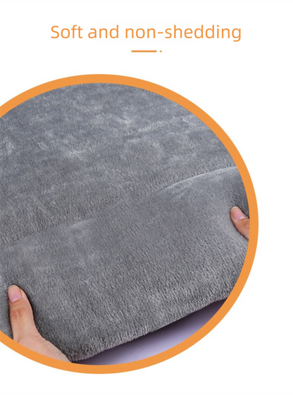 Grey L size Plush Flannel Pet Bed with Removable Sponge - Waterproof, Extra Wide & Thickened, Soft Four V888-ELOSUNG50108