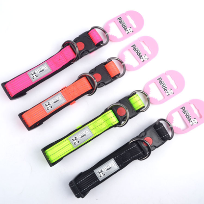 Orange L size Vibrant Reflective Dog Collar and Leash Set - Adjustable Nylon Pet Harness with Comfortable V888-ELOSUNG50114