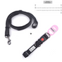 Black L size Vibrant Reflective Dog Collar and Leash Set - Adjustable Nylon Pet Harness with Comfortable V888-ELOSUNG50116