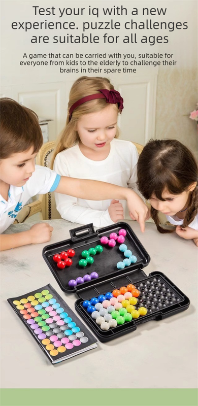 Black rectangle Magic Beads 3D Puzzle - portable, educational logic game suitable for children and adults, V888-ELOSUNG50125