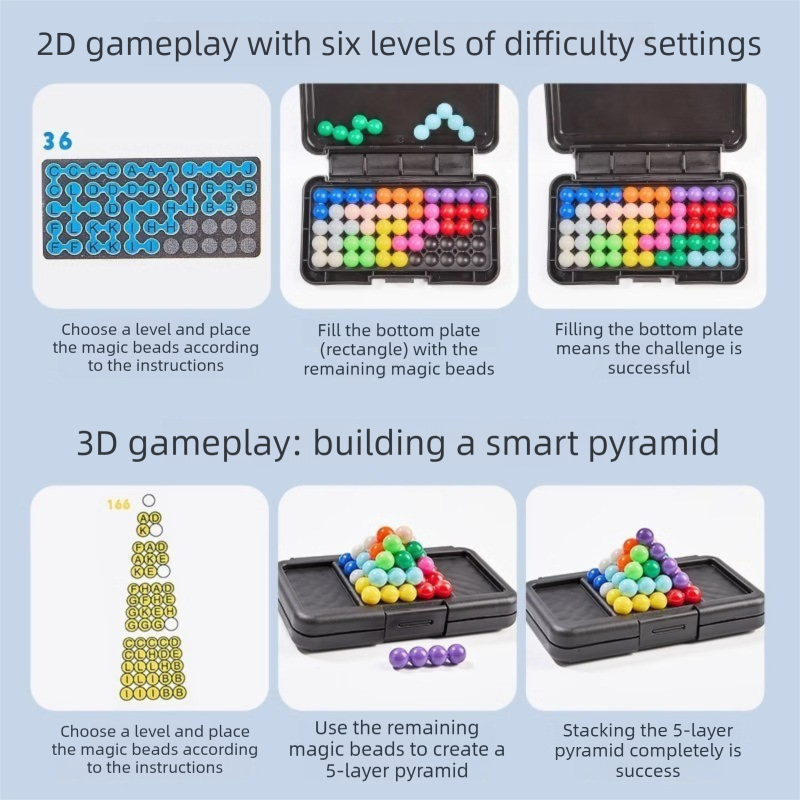 Black Rectangular Smart XO Puzzle - A portable logic game suitable for both children and adults, featuring V888-ELOSUNG50126