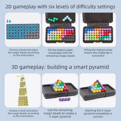 Black Rectangular Smart XO Puzzle - A portable logic game suitable for both children and adults, featuring V888-ELOSUNG50126