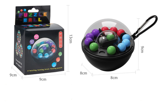 Black Spherical Spinning Magic Beads 3D Puzzle - A portable puzzle logic game suitable for children and V888-ELOSUNG50127