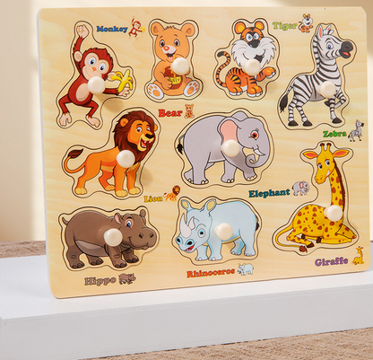Wooden Puzzle Board for Toddlers - Early Learning Shape Sorter & Hand-Eye Coordination Toy for Kids 3+, V888-ELOSUNG50131
